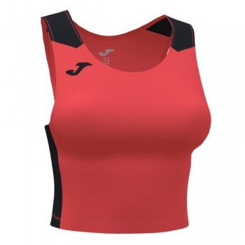 Joma RECORD II TOP FLUOR CORAL BLACK TANKTOP pink