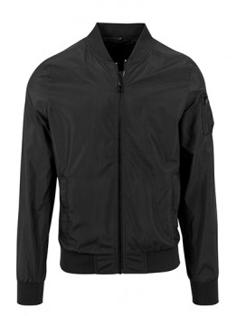 BUILD YOUR BRAND NYLON BOMBER JACKET WESTEN schwarz