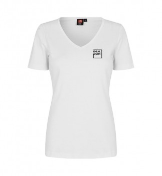 IDEAL WORK DAMENSHIRT V-WHITE