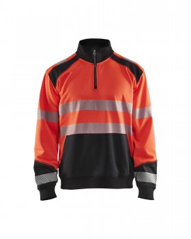 Blakl�der 3556 Hi-Vis Sweatshirts neon-rot | yam yam world