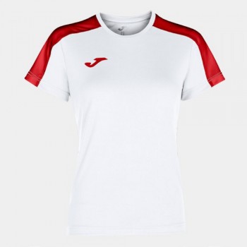 Joma ACADEMY SHORT SLEEVE T-SHIRT WHITE RED T-SHIRT weiss