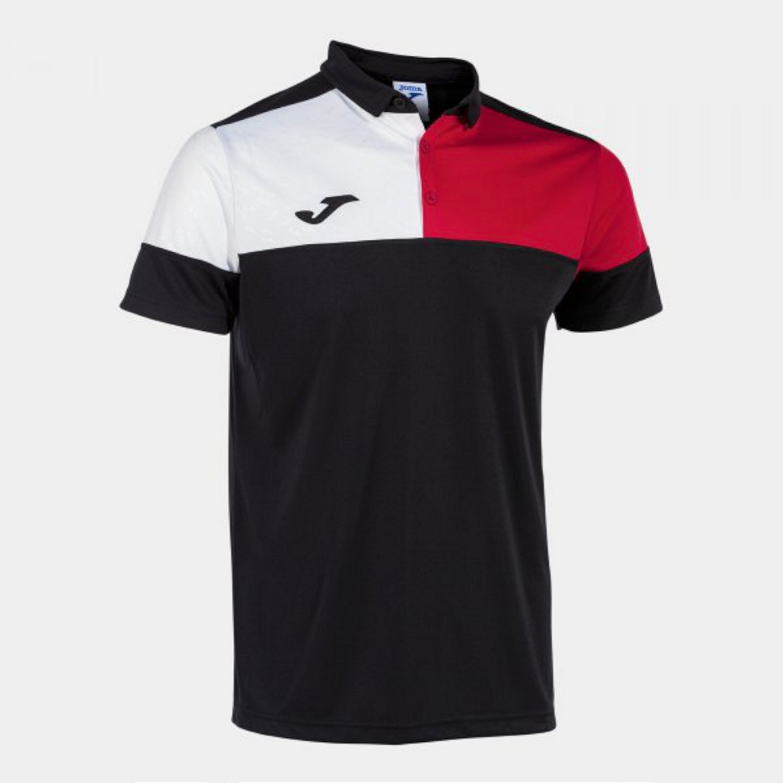 Joma CREW V SHORT SLEEVE POLO BLACK POLOSHIRT schwarz