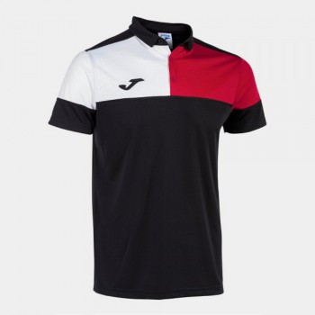 Joma CREW V SHORT SLEEVE POLO BLACK Poloshirts schwarz