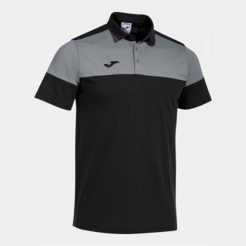 Joma CREW V SHORT SLEEVE POLO BLACK Poloshirts schwarz