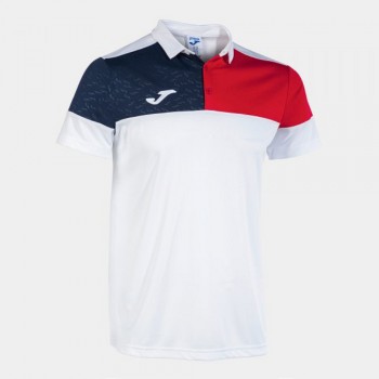 Joma CREW V SHORT SLEEVE POLO WHITE Poloshirts weiss