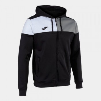 Joma CREW V ZIP-UP HOODIE BLACK GRE Sweatjacken schwarz