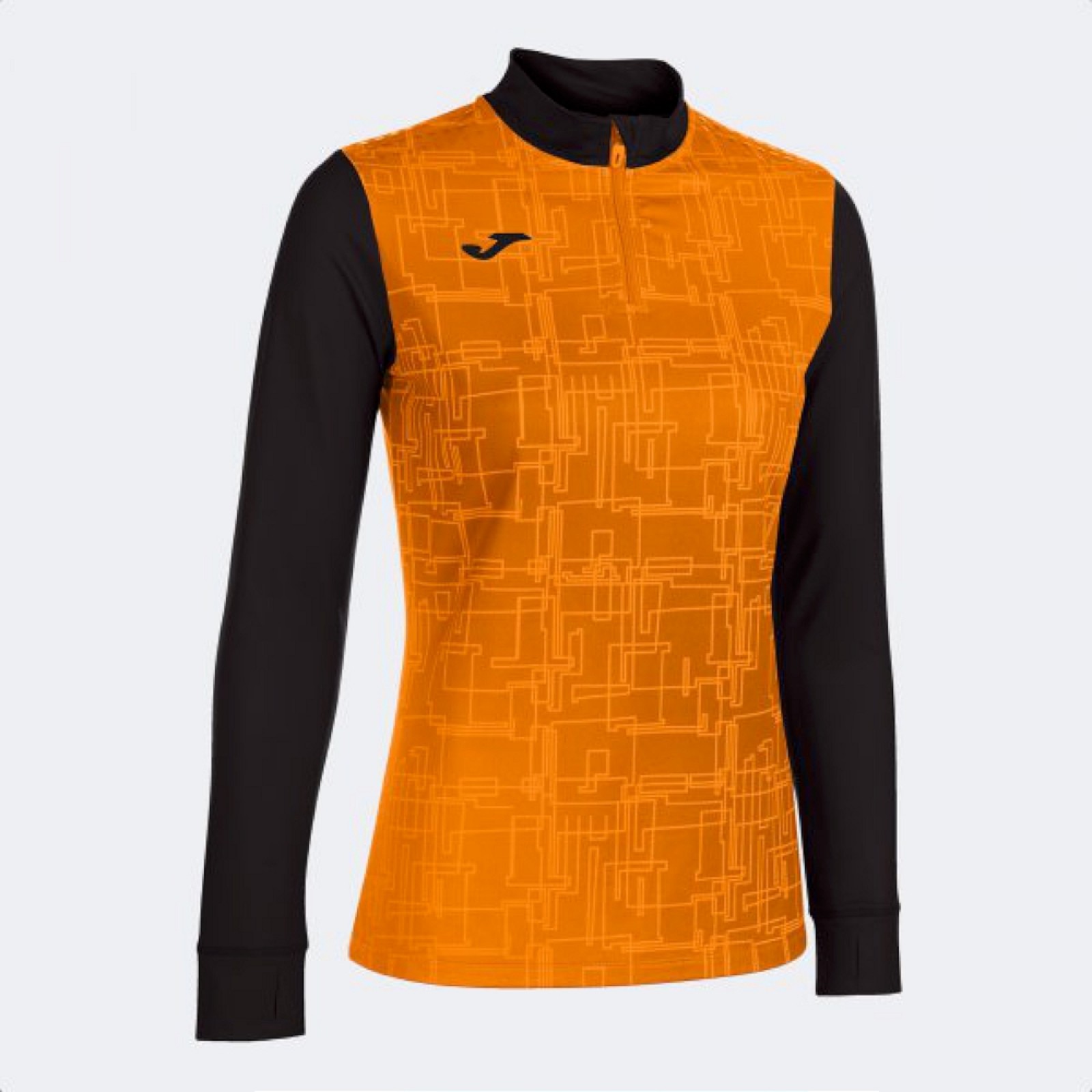 Joma ELITE VIII SWEATSHIRT BLACK ORANGE ZIPTOP schwarz