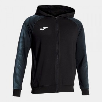 Joma ELITE XI ZIP-UP HOODIE BLACK A KAPUZENJACKE schwarz