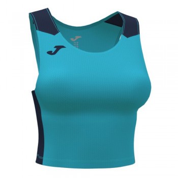 Joma RECORD II TOP FLUOR TURQUOISE-NAVY TANKTOP neon-blau