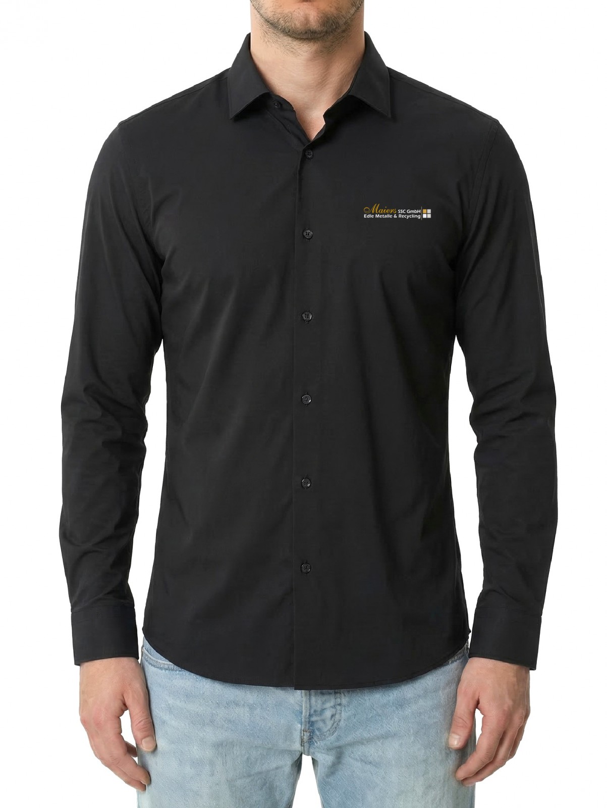 MAIERS SSC HYBRID HEMD MODERNFIT SCHWARZ