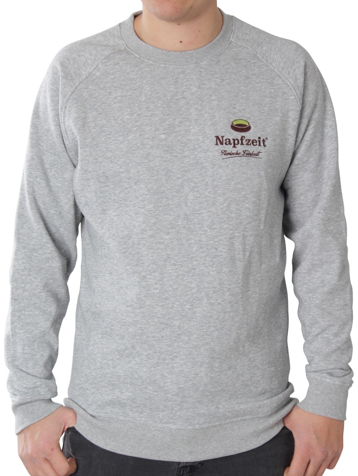 NAPFZEIT-RAGLAN-SWEAT-GRAUMELIERT