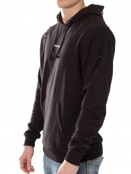 SALT & PEPPER DISTRESSED HOODIE | yam yam world